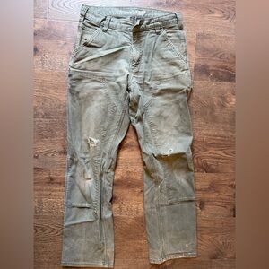 Carhartt Men's Relaxed Fit double knee Olive Jeans